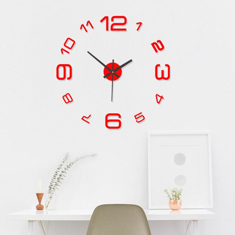 Modern and Simple, Hole-free, Creative Digital Clock, Acrylic Living Room Wall Clock, Bedroom Wall Clock, Decorative Wall Clock
