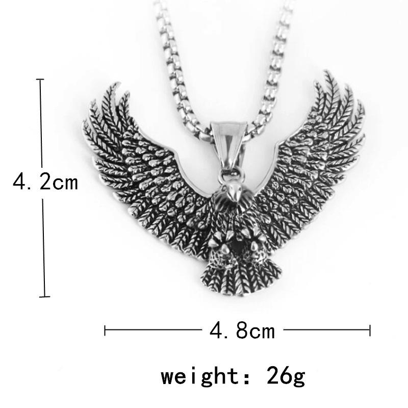 Fliegender Adler Anhänger Halskette Hip Hop Punk Edelstahlkette Herrenschmuck Vintage Rapper Rock Accessoires Geschenk 2025 Neu