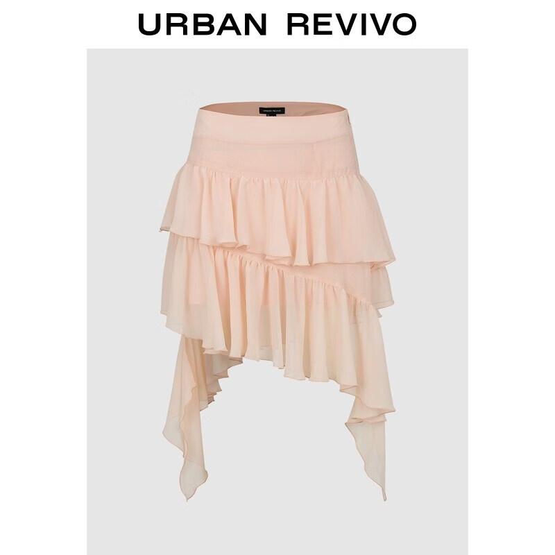 UR2026 Women s Asymmetrical Ruffle Mini Skirt M