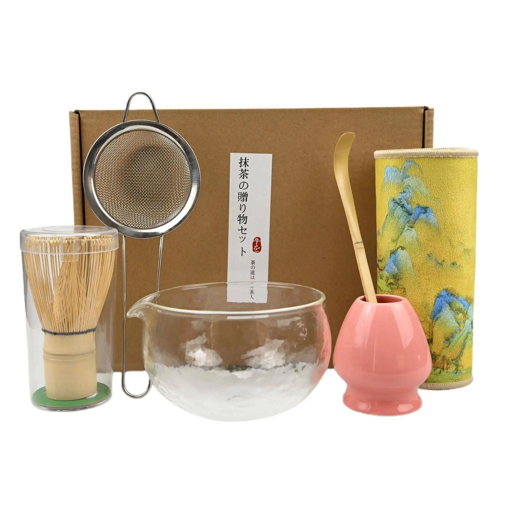 1/6PCS/Set Japanese-style matcha bowl ,Cloth, Spoon, Strainer, Tea Whisk, Perfect Gift For Ceremony, Traditional Decoration