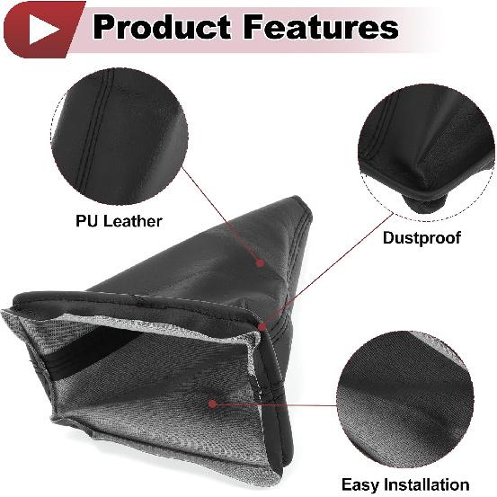 1 Pc Gear Shift Stick Gaiter for Toyota Corolla 2001-2013 Gear Stick Knob Cover Boot Shift Cover No.5880812180B0 Black Faux Leather