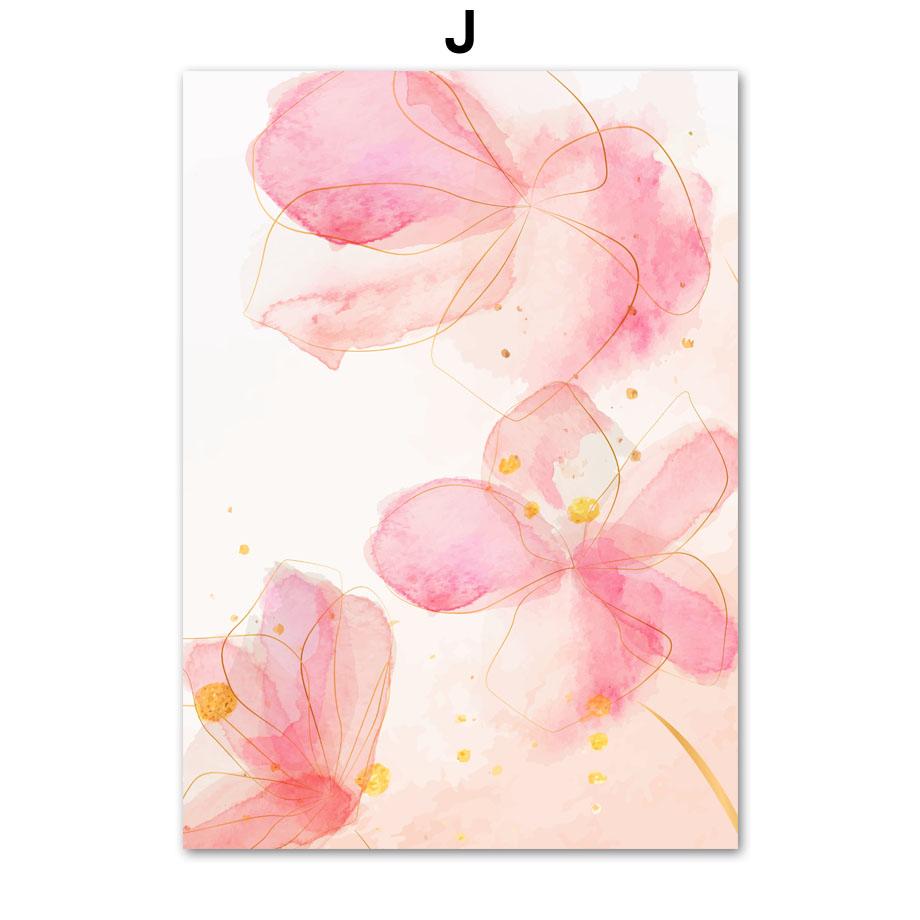 Pink Rose Orchid Sakura Crown Flower Canvas Painting Nordic Posters And Prints Wall Art Pictures For Living Room Home Decor