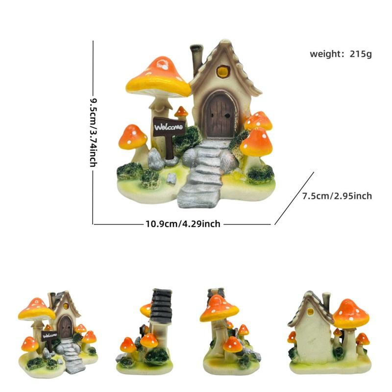 Garden Landscaping Ornaments Simulation Colorful Cartoon Mushroom House Creative Painted Lawn Garden Kindergarten Decoration Layout