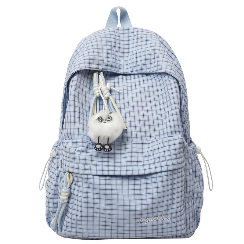 Campus Schoolbag Women's Plaid Backpack Student Large Capacity Backpack