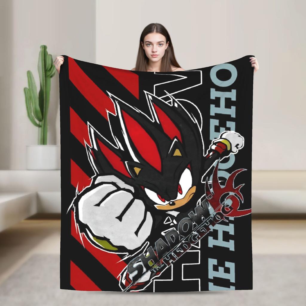 The Hedgehog Shadow Blankets Fleece Summer Air Conditioning Game Breathable Super Soft Throw Blankets for Bed Office Bedspread