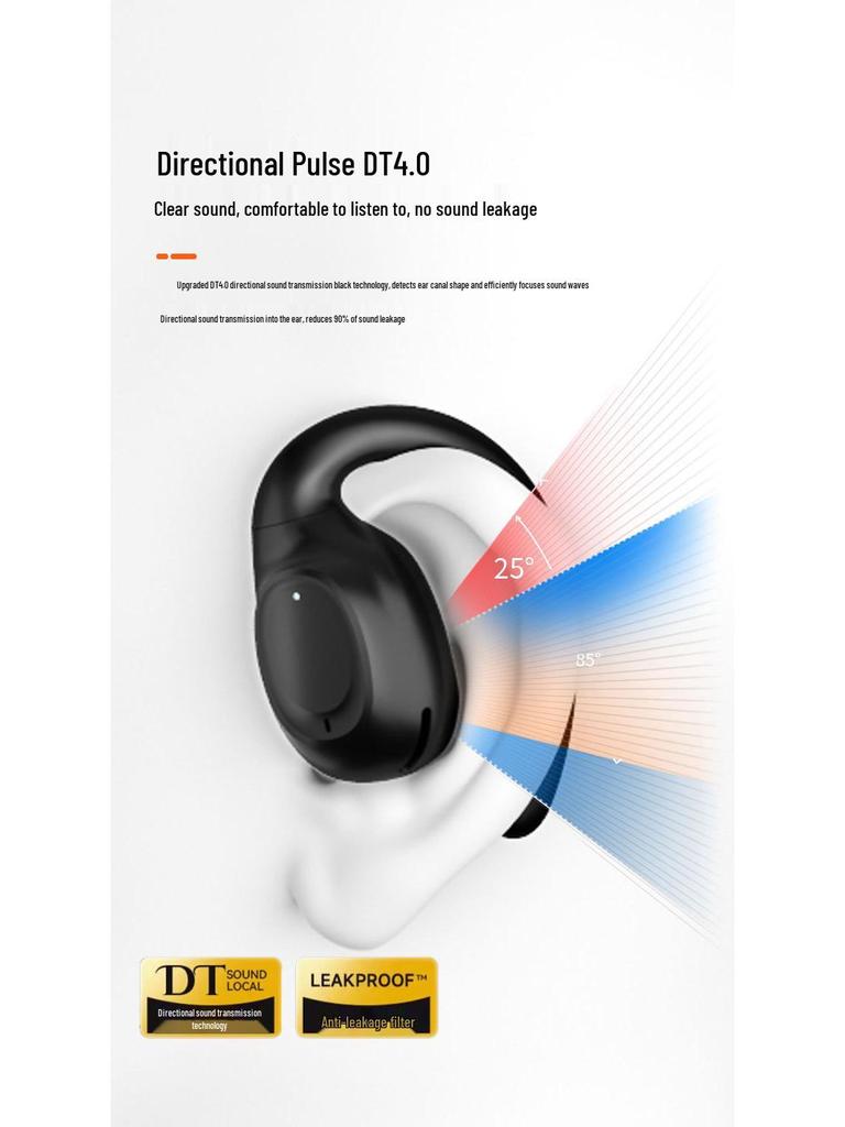 Wireless Ear-hanging Bluetooth Earphones: Painless, High Volume, Business Style