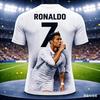 Ronaldos Sommer 3D-gedrucktes Familien-Fußballtrikot T-Shirt Ist Locker und Bequem Geeignet für Outdoor-Bekleidung