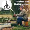 1/2PC Titanium Coating Stainless Steel Fishing Scissor Plier With Telescopic Buckle Cut PE Braid Line Cutter Plies Fishing Tools