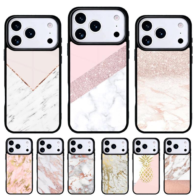 Gold Marmor Handyhülle für iPhone 17 16 15 14 13 Pro Max Rückseite für 12 11 Pro Hülle