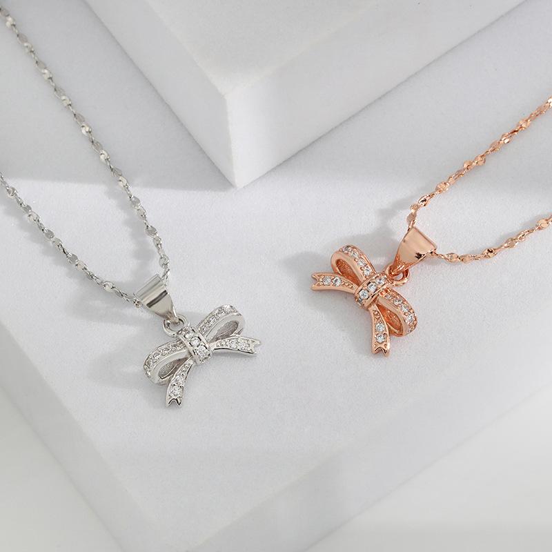Irregular Bow Pendant Collarbone Chain Female, Japanese and Korean Version Niche High-end Design Bow Necklace