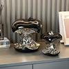 Ceramiczne Rzemiosło Rzeźba Dekoracja Biurka Ozdoby Estetyczny Wystrój Pokoju Nadgryzione Jabłko Dzieła Sztuki Posrebrzane Owoce Statua dom
