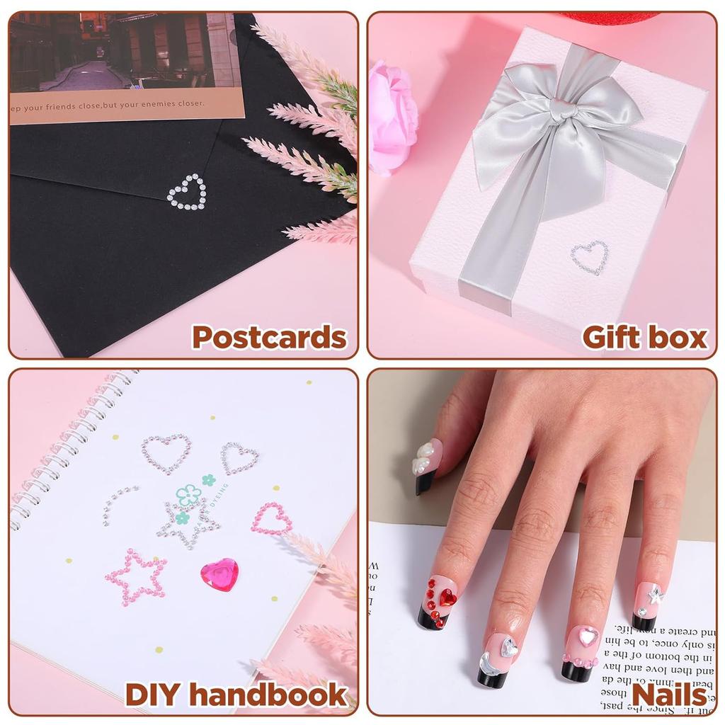 5 PCS Self Adhesive Face Gems Rhinestones Pearl Stickers Face Gems Heart Star Moon Shape Jewels Rhinestone Stickers Hair Accessories for Faces Eye