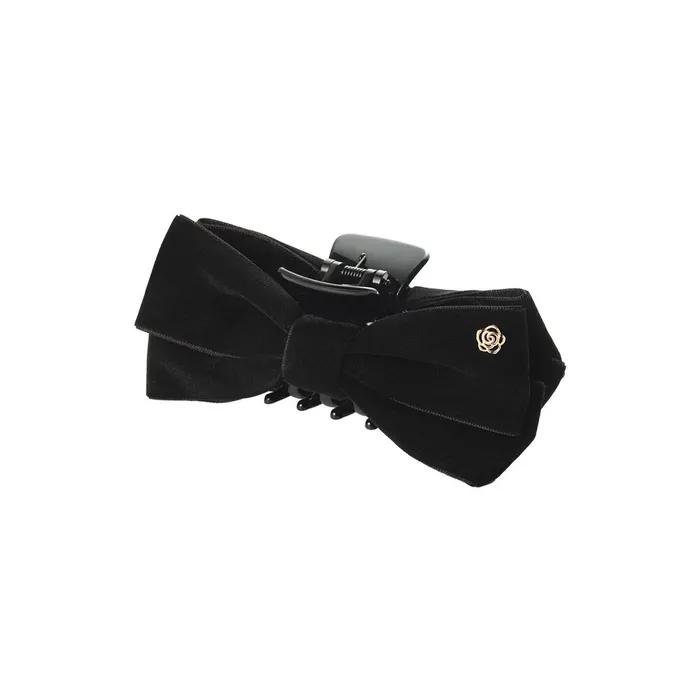 Velvet Ribbon Hair Claw Clip Black RA25D48L