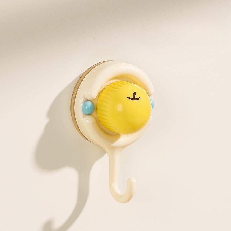 3pcs/set Apple-Shaped Suction Cup Hooks Removable Towel Hanger for Kitchen & Bathroom Door Back Coat Hat Hook