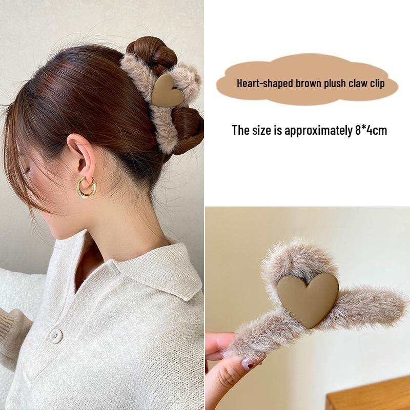 Korean Style Plush Bow Hair Clip with Tassel - Autumn/Winter Women's Hair Accessory