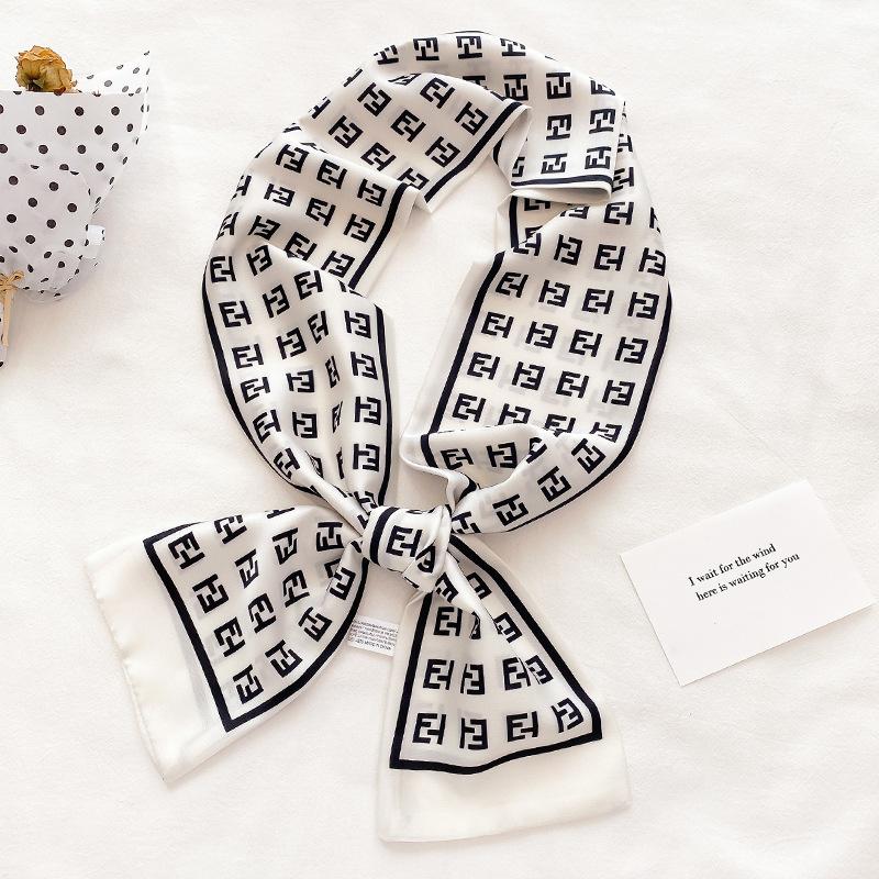 Spring and Autumn New Korean Decorative Slim Long Silk Scarf for Women, Small Neck Scarf, Ribbon Binding, Bag Strap, Headband, Winter Warm Scarf
