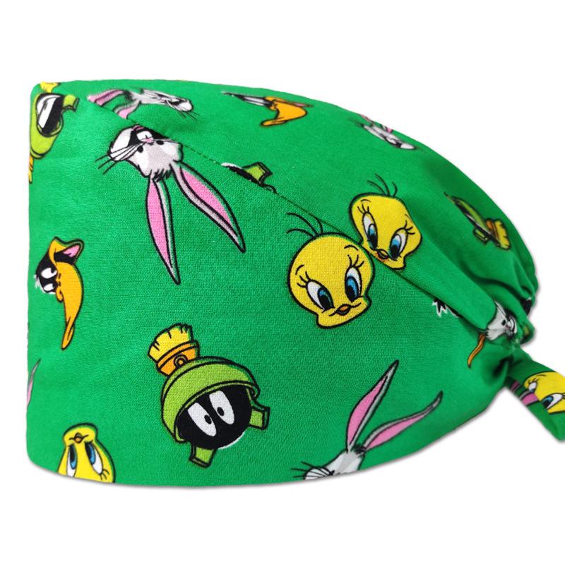 Women's Cotton Surgical Cap - Cartoon Print Nurse & Dentist Hat