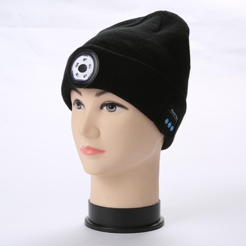Bluetooth 5.0 LED Beanie Hat with LED Light Built In Stereo Speakers and Mic Warm Hat for Sports and Outdoors
