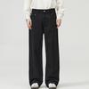 Men Pants Solid Color Straight Wide Leg Retro Style Pants with Pockets Zippered Trousers for Daily Home Streetwear Sports