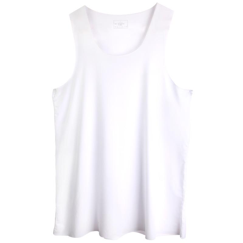 Men's Ice Silk Seamless Round Neck Slim Fit Sports Undershirt