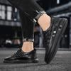 2024 Men's Korean Style Leather Casual Flat Shoes - Trendy Solid Color Soft Sole Board Shoes for Students