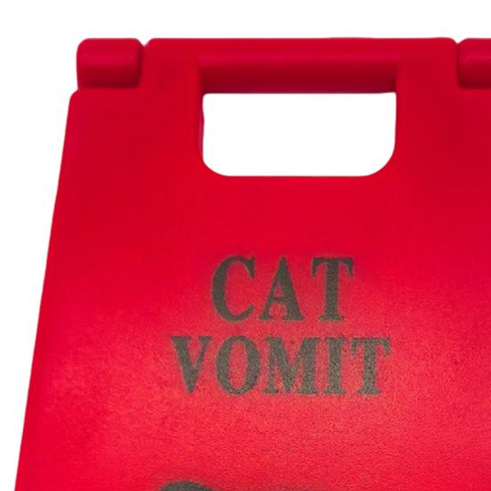 Vorsicht Katzen Erbrochenes Schild Tischaufsteller Warnschild Vorsicht Hund Erbrechen Mini Schild Haustier Vorsicht Schild Streichgeschenk für Tierliebhaber
