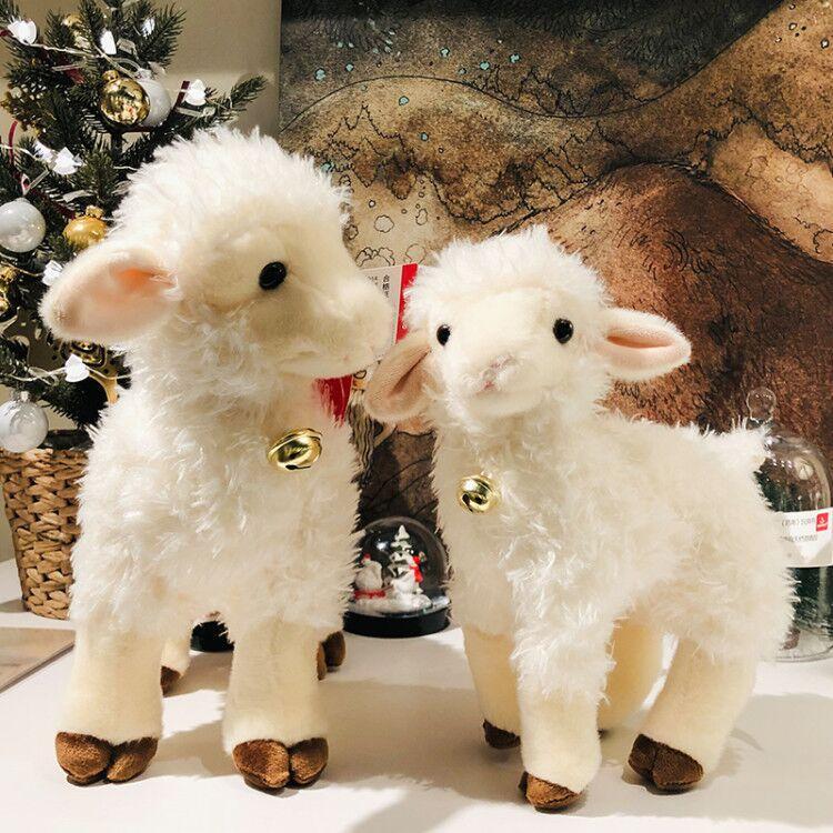 Simulation Kawaii Cute Animal Sheep Plush Toy Lamb Doll Cute Bell Alpaca Toy High Quality Toy