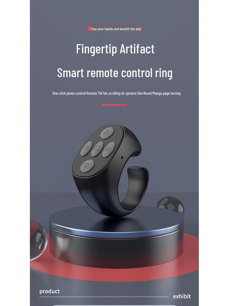 Douyin Bluetooth Selfie Ring & Remote Page Turner with Touch Screen Control