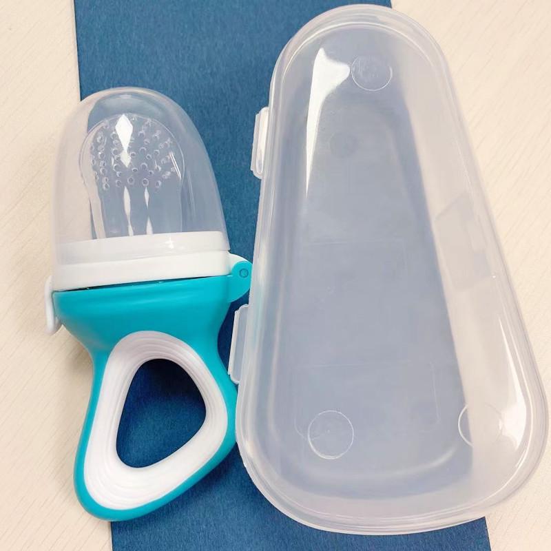 Baby Fruit & Veggie Teething Feeder - Pushable Teether Bag for Easy Self-Feeding