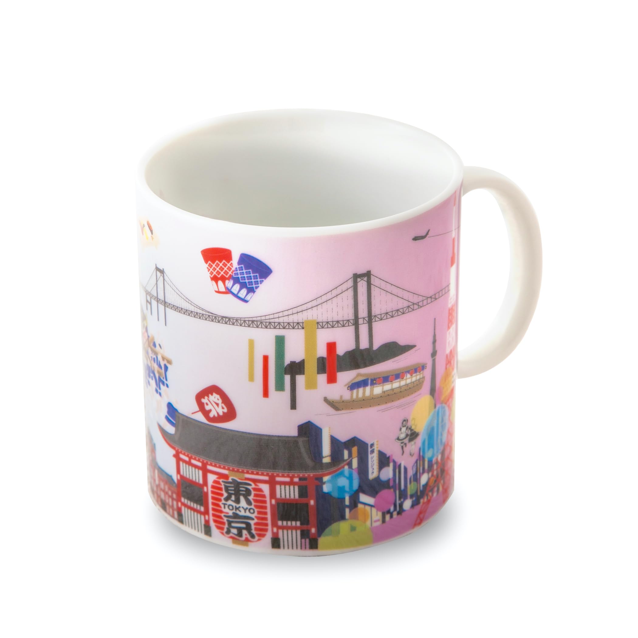 

Noren 370ml Travel Mug Perfect for and Large Made in Mino Ware Microwave and Dishwasher Large Japanese Gift Mug, (Japanorama - TOKYO), Coffee, Tea,