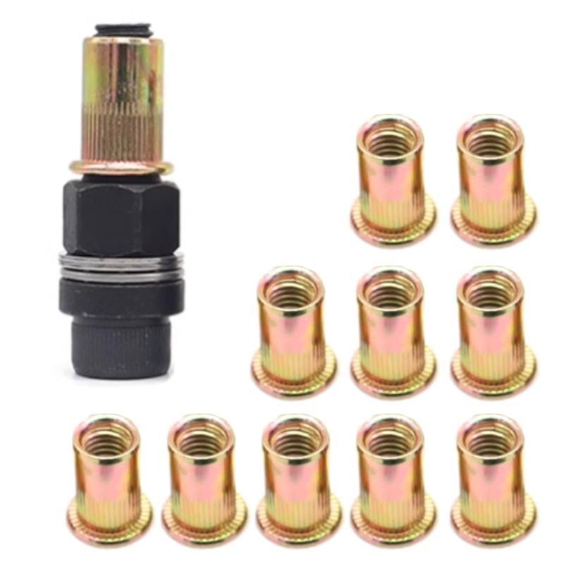 Hand Rivet Nut Manual Tool Ergonomic Designs Suitable for Metalworking Tight Spaces with Accessories Simple Installation