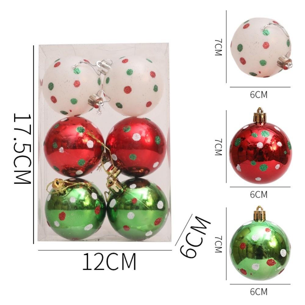 Plastic Christmas Baubles 6cm Christmas Tree Hanging Baubles Holiday Home Decor