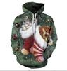 New Christmas Santa Claus Crew Neck Casual Sweater Digital Printed Animal Cat Couple Hoodie