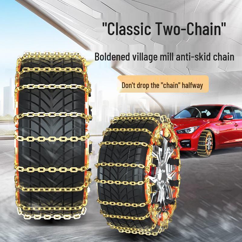 Universal Anti-Skid Tire Chains for Cars, SUVs & Trucks - Thickened for Snow & Off-Road Use