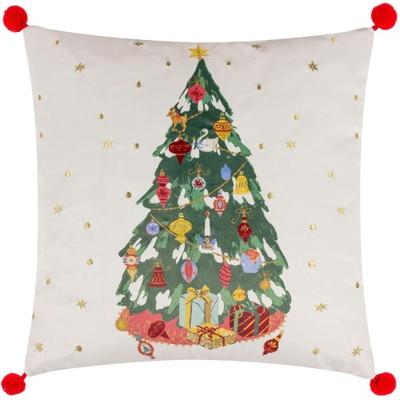 Deck The Halls Tree Embroidered Cushion Cover