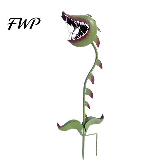 Walkway Garden Stake Carnivorous Plant Stake, Metal Flytrap Sculpture, Whimsical Yard Art Outdoor Landscaping Decoration Decor for Lawn Patio