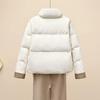 She Chi Women's Color Block Stand Collar Loose Fit Duck Down Jacket