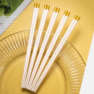 2/5 Paar wiederverwendbare Essstäbchen im japanischen chinesischen Stil, gesunde Essstäbchen aus Legierung, Weißgold, Lebensmittel-Essstäbchen, Geschirr
