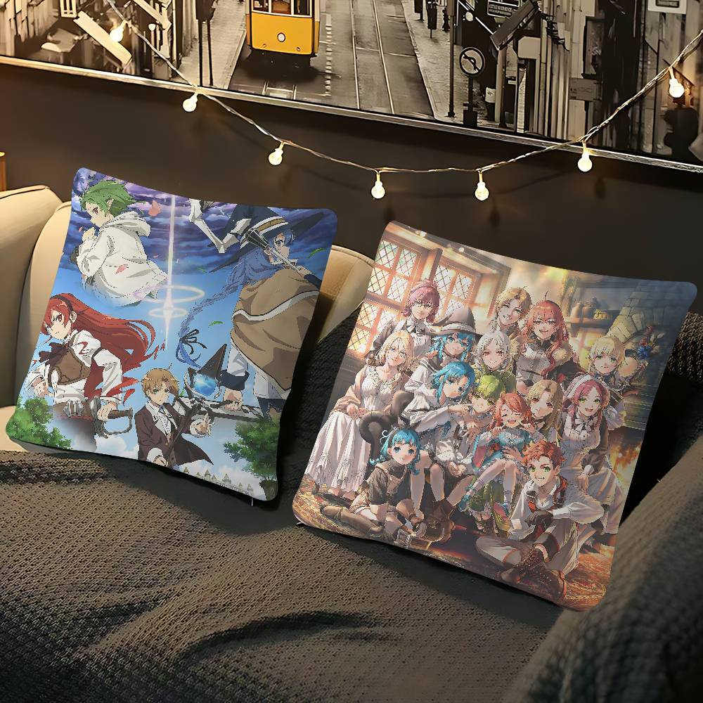 Mushoku Tensei Jobless Reincarnation Personalized Picture Text Home Decorative Pillows Household Gifts 45x45cm