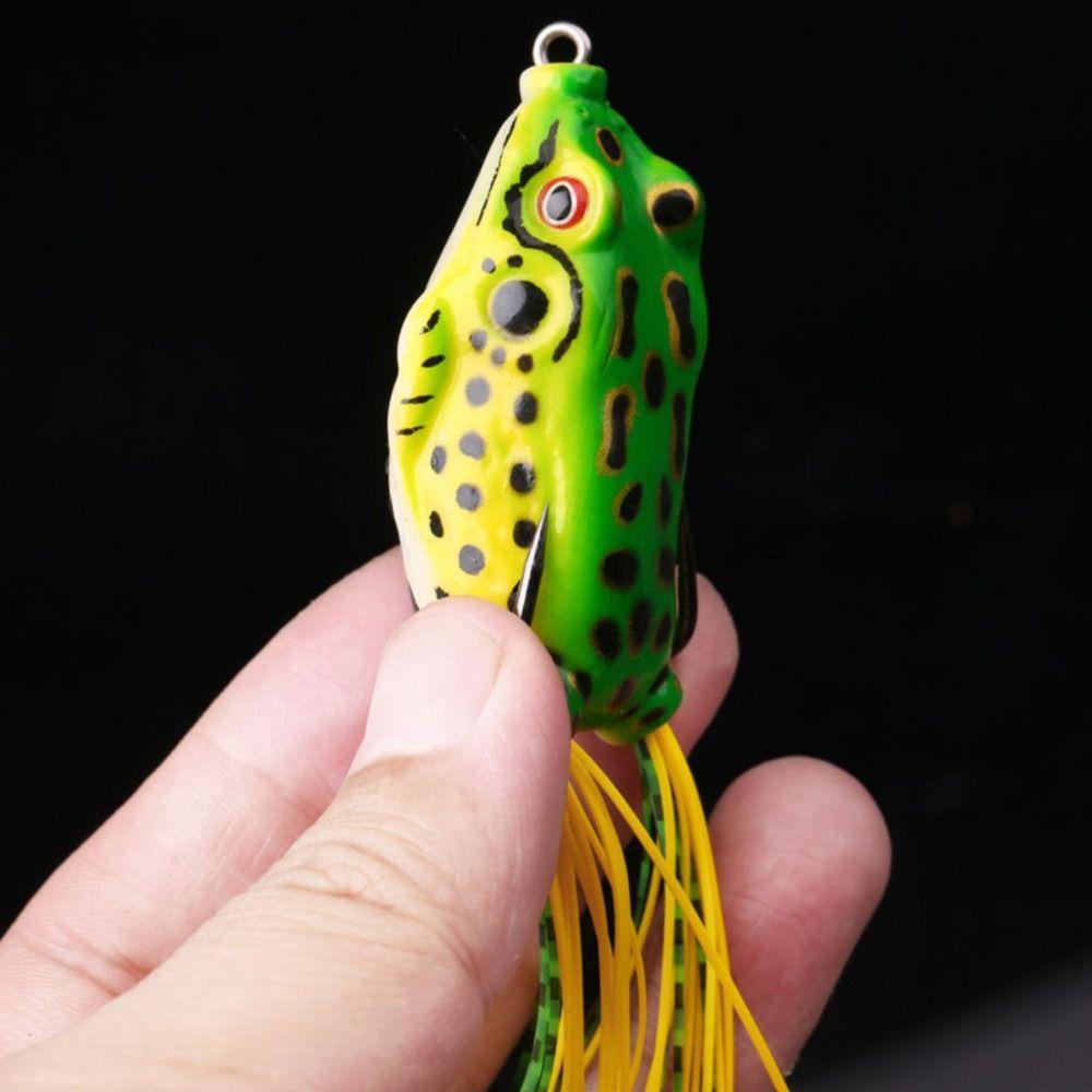 2PCS 3D Eyes Frog Lures 12g Weight Plastic Fishing Lure Durable Soft Tube Bait Wild Fishing