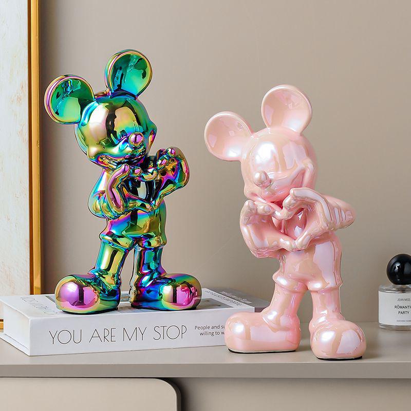 Luxury Creative Home Decor: Mickey Mouse Cartoon Ornaments for Living Room, TV Cabinet, and Entrance