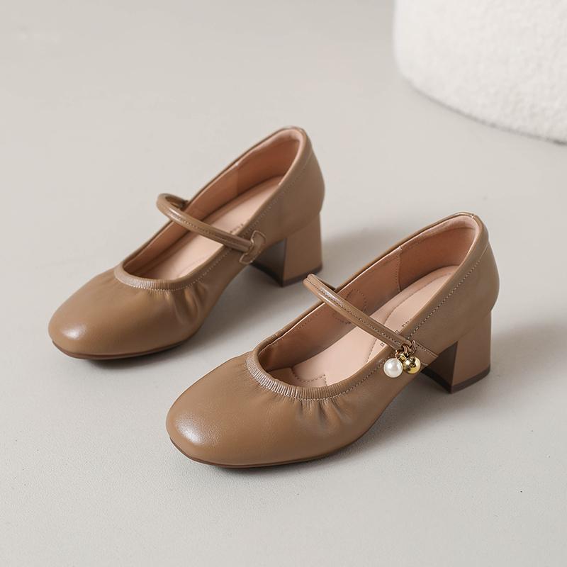 Fashion AutumnDesign Women Mary Jane Shoes Fashion Slip On Shoes Street Style Thick Heels Party Stripper Female Pumps