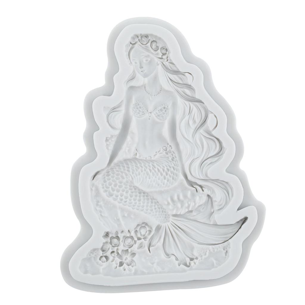 Mermaid Silicone Molds Mermaid Fondant Mold Cake Decorating Tools Cupcake Topper Candy Chocolate Gumpaste Mold