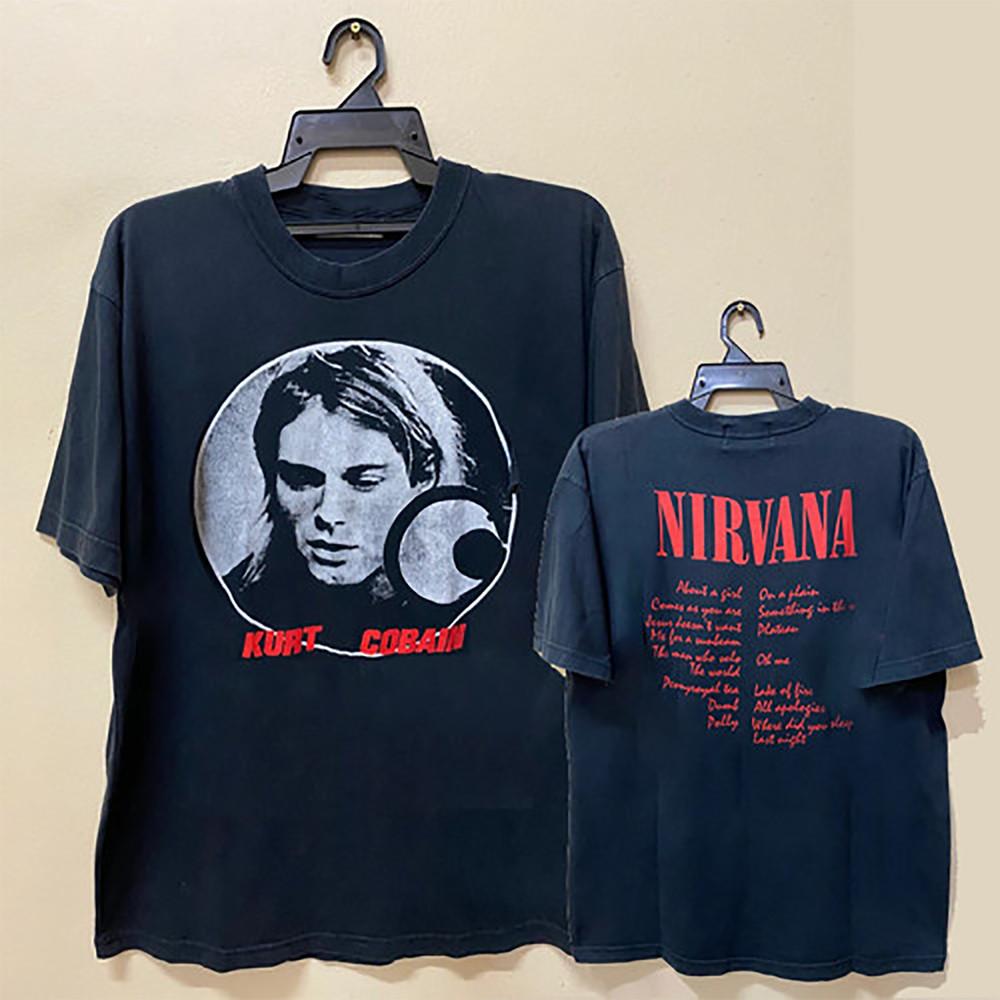Футболка группы Nirvana Черная Nirvana Курт Кобей Футболка с логотипом группы S-5XL DO591 Унисекс Футболка XXXXL