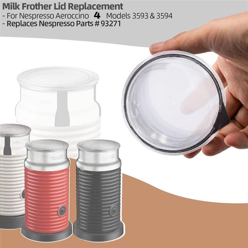 A84X-Milk Frother Lid For Nespresso Aeroccino 4 Cover & Seal Replacement Parts Milk Frother Machines, Replaces Part