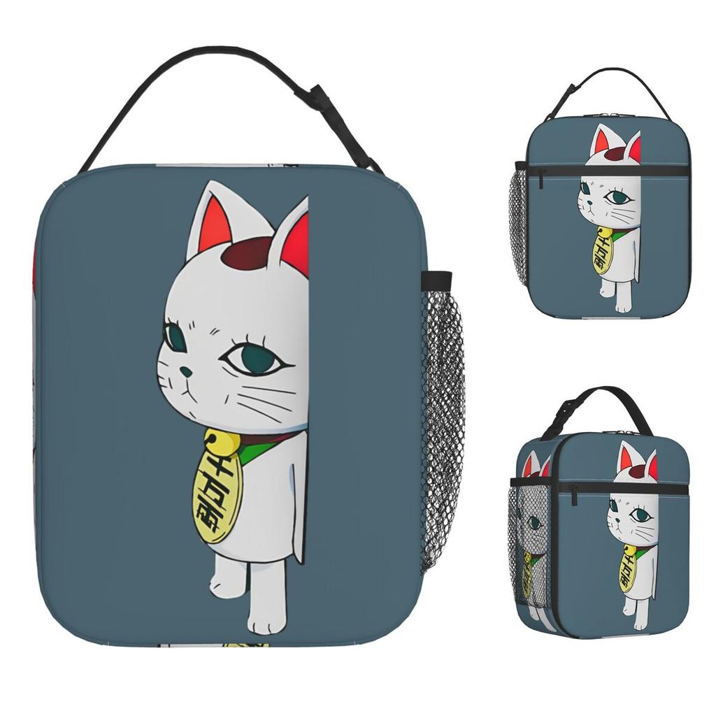 DanDaDan Lunch Bag Aesthetic Lunch Box For Girls Travel Portable Zipper Cooler Bag Waterproof Print Thermal Tote Handbags