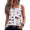 Women's Sleeveless U Neck Button Top with Independence Day Graphic Print Casual Relaxed Fit Tank for Summer Outings