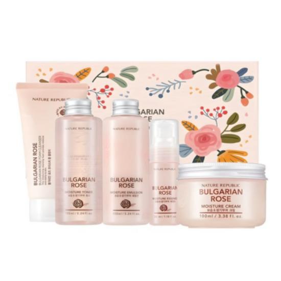 

a0217 Nature Republic Bulgarian Rose Skincare Special Set (Toner 155 mL + Emulsion 155 mL + Essence 35 mL + Cream 100 mL + Foam Cleanser Skincare Special Set