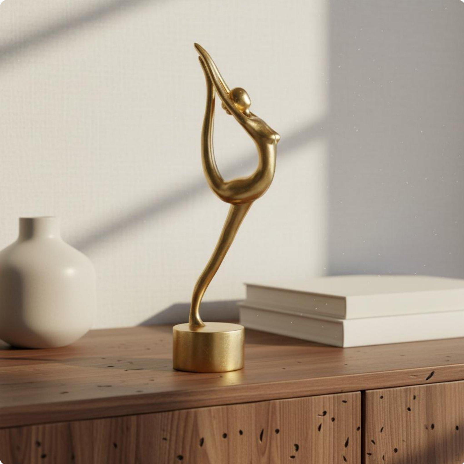 Ballet Dancer Sculpture Resin Craft Ballerina Figurine Elegant Abstract Statue for Gymnasts,