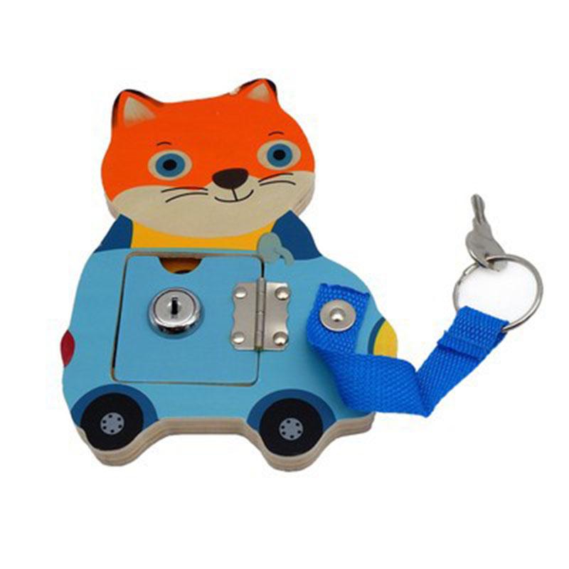 Montessori Preschool Puzzle Learning Basic Skills Unlocking Toys Cute Animals Wooden Games Teaching Aids